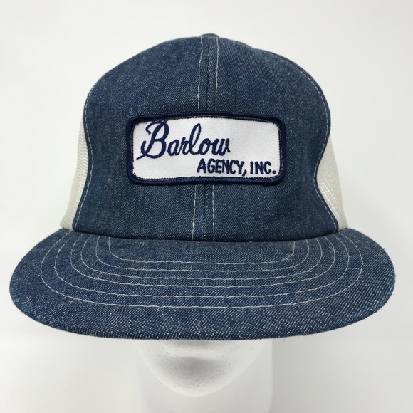 Barlow Agency Inc. Vintage Denim Blue & White Hat - Picture 1 of 8